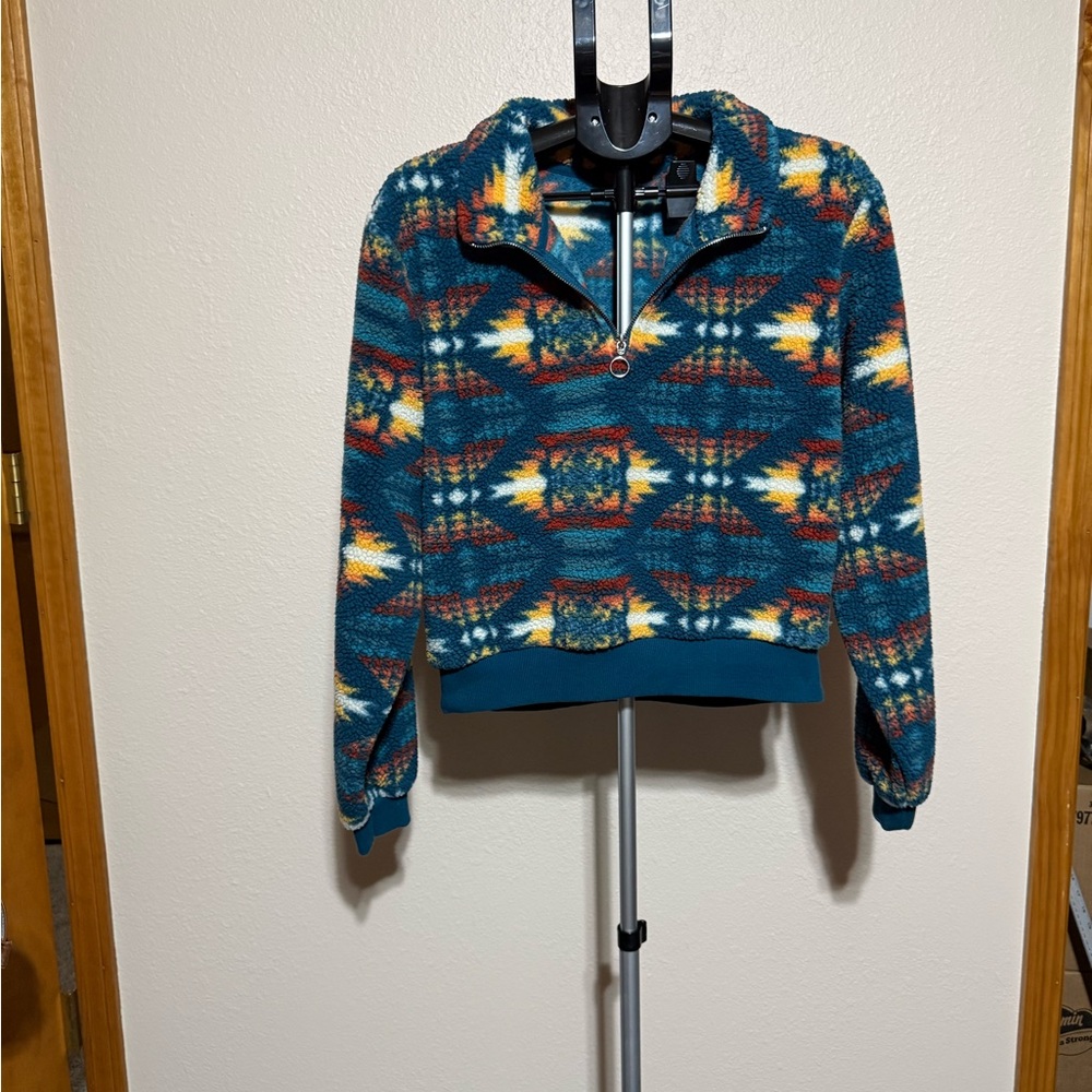 Patterned Blue Women's Sweater